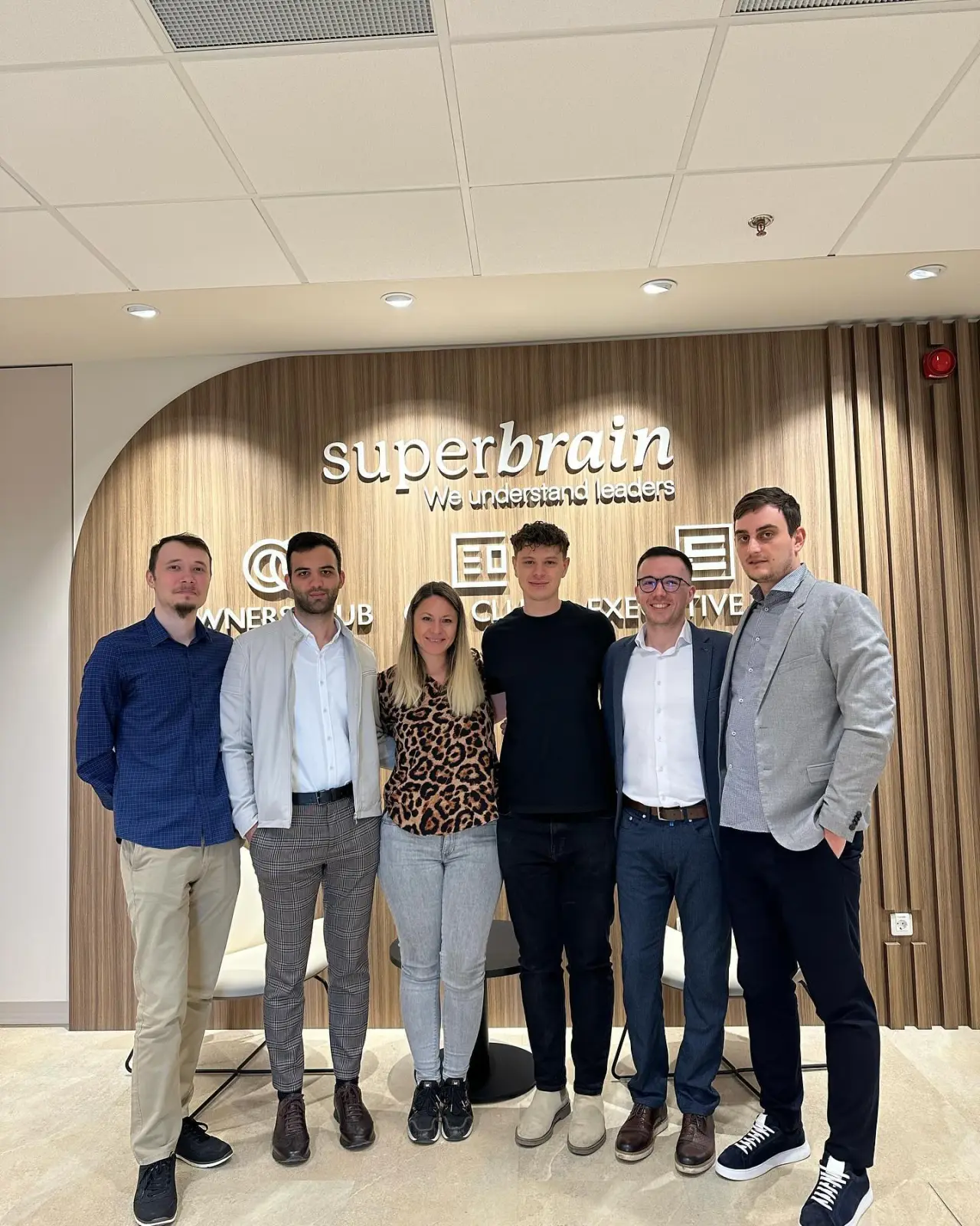 The team on a visit to client offices