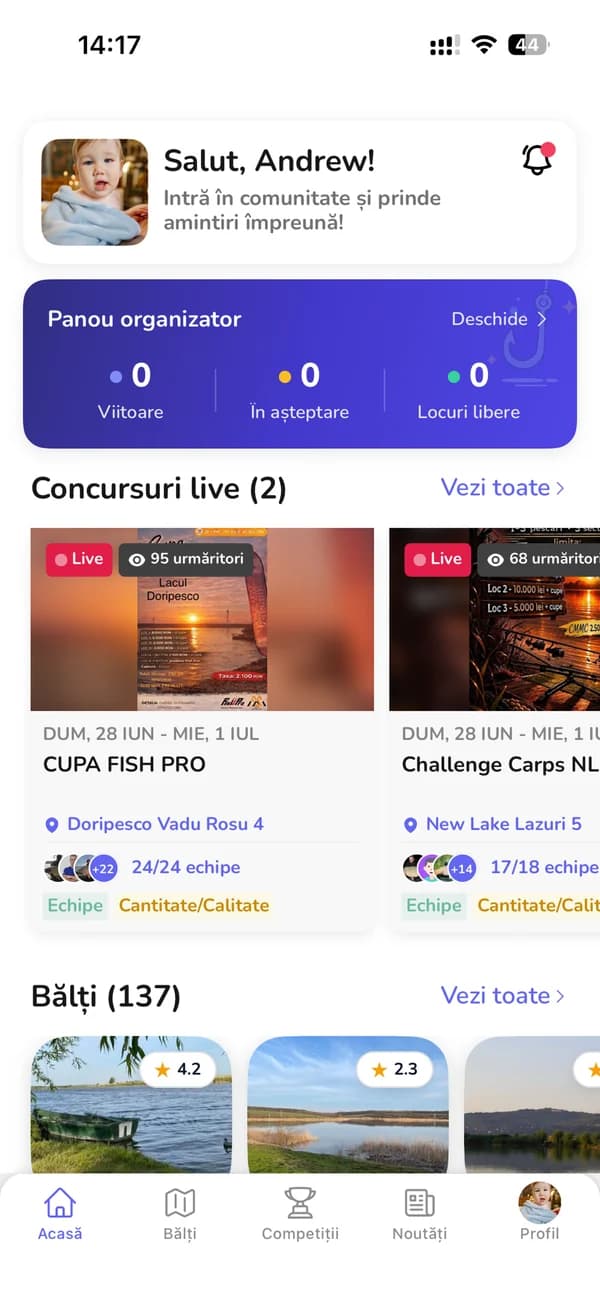 Bluvi — home & live competitions