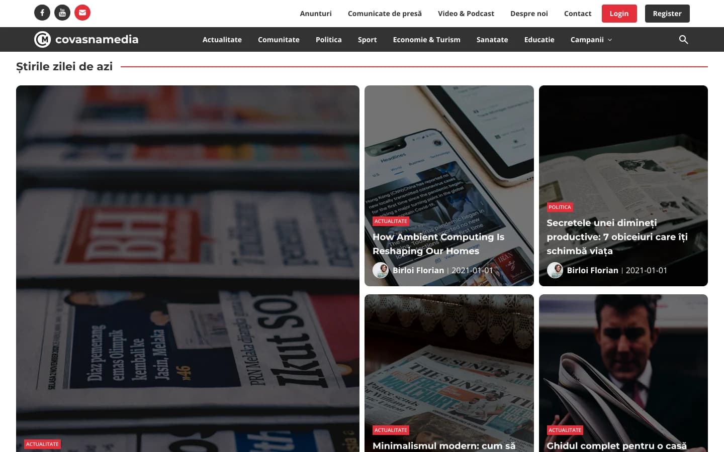 Covasna Media — news portal home