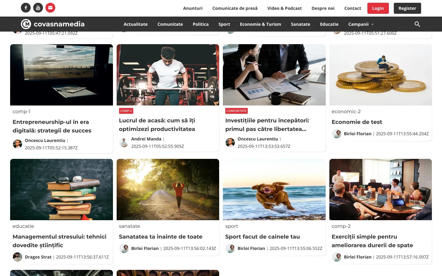 Covasna Media — article grid
