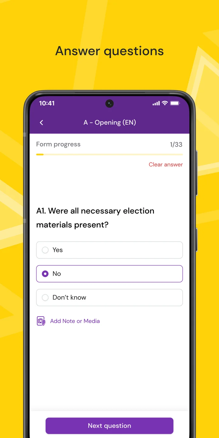 VoteMonitor — answer questions